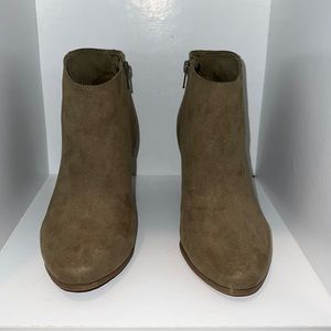 Green heeled booties